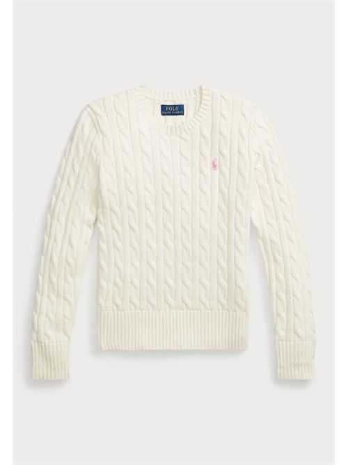 Maglia trecce bianca RALPH LAUREN | 313877375009BIANCO